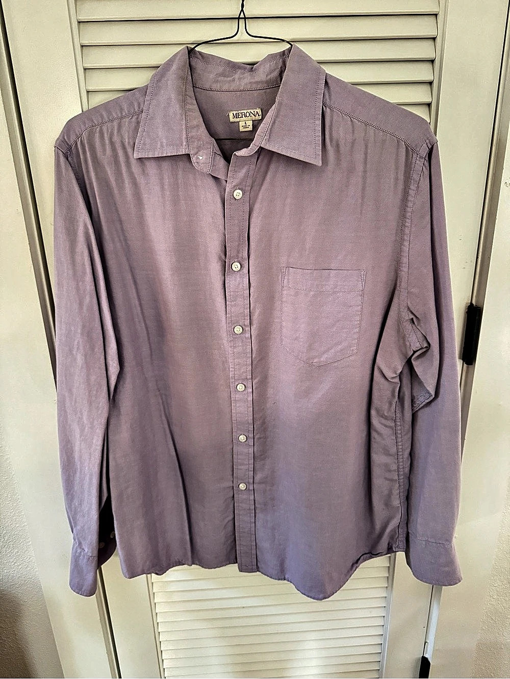 Merona Men's Purple Long Sleeve Button Down